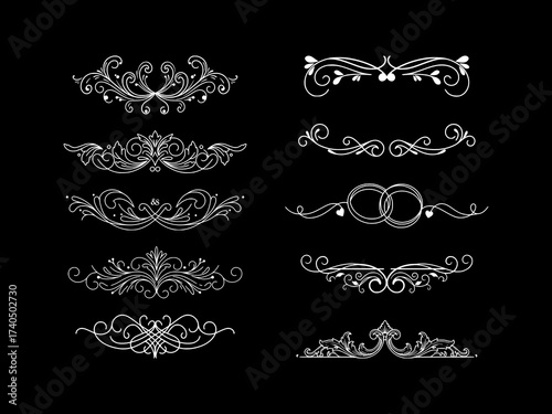 Floral Vintage Divider Ornament Elegant for Graphic Design