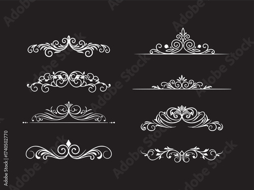 Floral Vintage Divider Ornament Elegant for Graphic Design