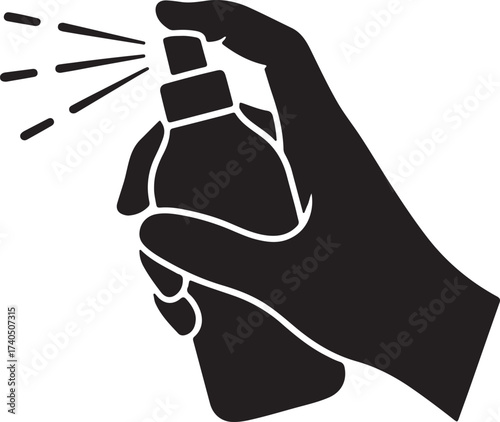 Spray Bottle Icon Hand Dispenser Disinfectant and Atomizer Symbol