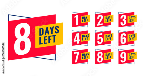 last days left countdown badge template for business promotion