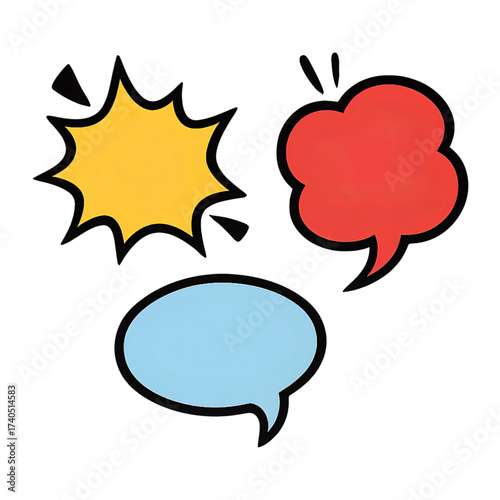 カラフル吹き出しアイコンセット｜Colorful Speech Bubble Icon Set
