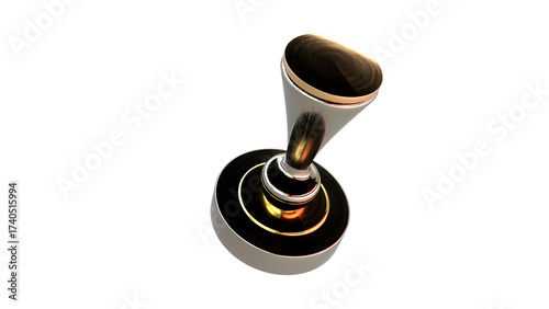 Gold color rubber stamp 3d render