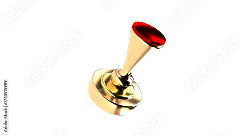Gold color rubber stamp 3d render