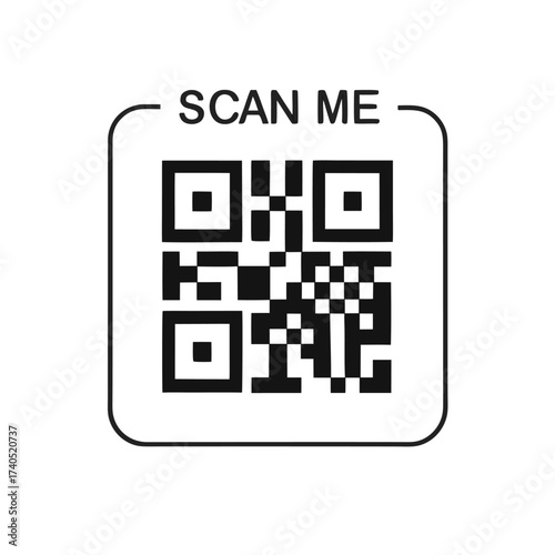 QR code icon transparent, QR code image - vector
