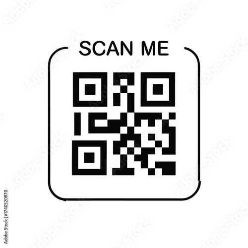 QR code icon transparent, QR code image - vector
