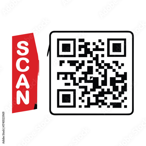 QR code icon transparent, QR code image - vector

