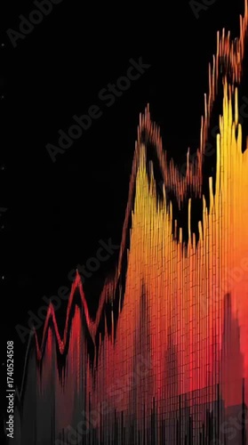 Digital finance business concept with electronic stock market data graph chart on a computer screen
