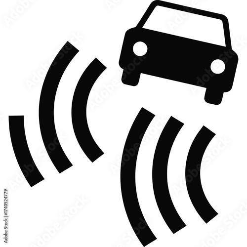 Autonomous Car Icon self-driving vehicle technology driverless automation transportation innovation future symbol smart mobility