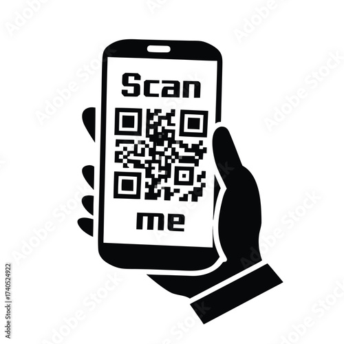 QR code icon transparent, QR code image - vector
