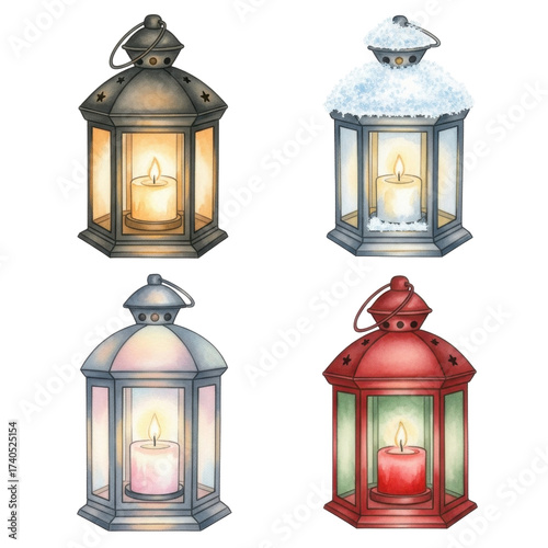 Collection of Decorative Lanterns with Candles for Festive Ambiance.