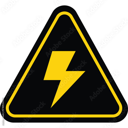 High Voltage Warning Sign electricity danger hazard caution safety electrical power risk alert symbol triangle yellow black