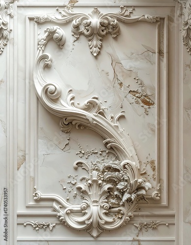 Ornate Plasterwork Detail - A Study in Architectural Ornamentation and Design.
