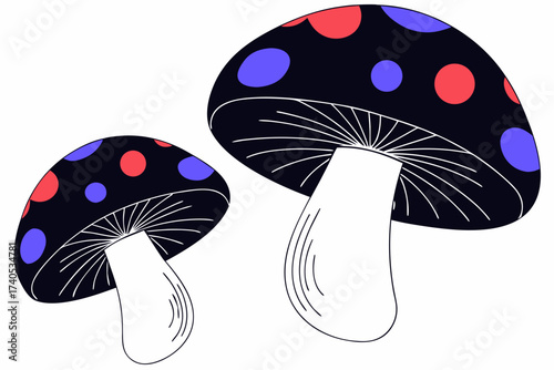 vector illustration of mushrooms