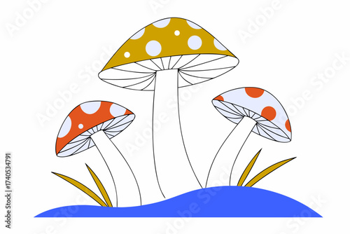 vector illustration of mushrooms