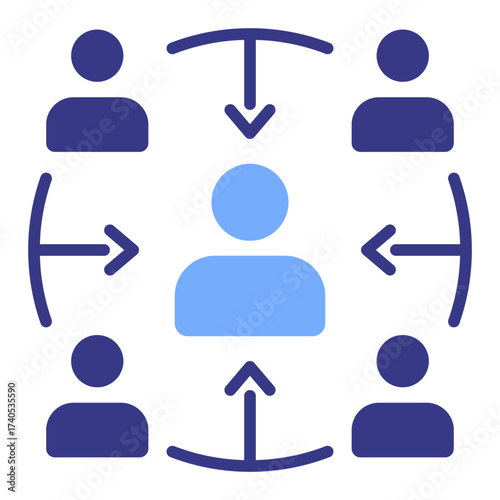 facilitation flat blue icon