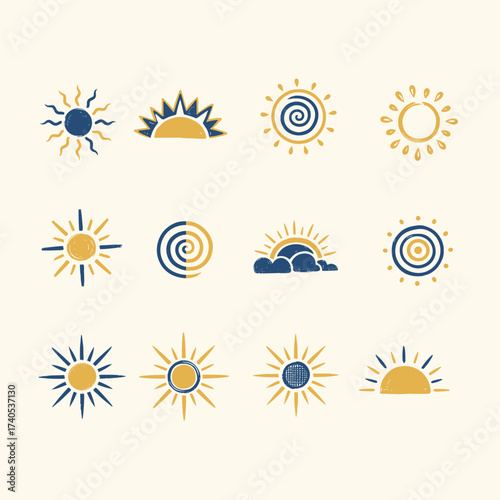 Hand-drawn sun Vector Illustration I