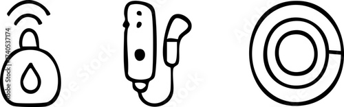 Smart Home Devices and Wireless Technology Icons.