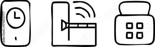 Smart Home Devices Icon Set.