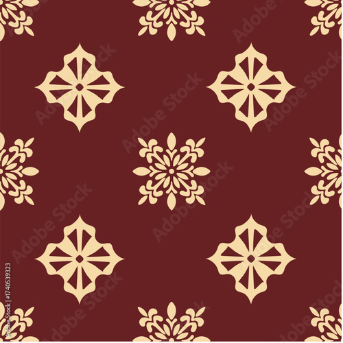 Seamless pattern with floral and plant theme
