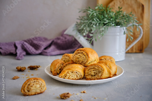 Cookies with nuts, sugar and butter