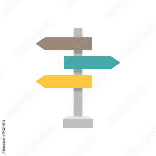 Illustration of a signpost for directions