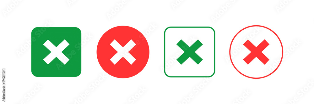 Fototapeta premium red and green medical icons