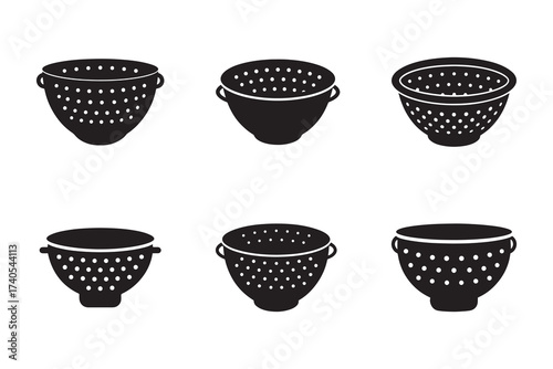 set of clay pots isolated