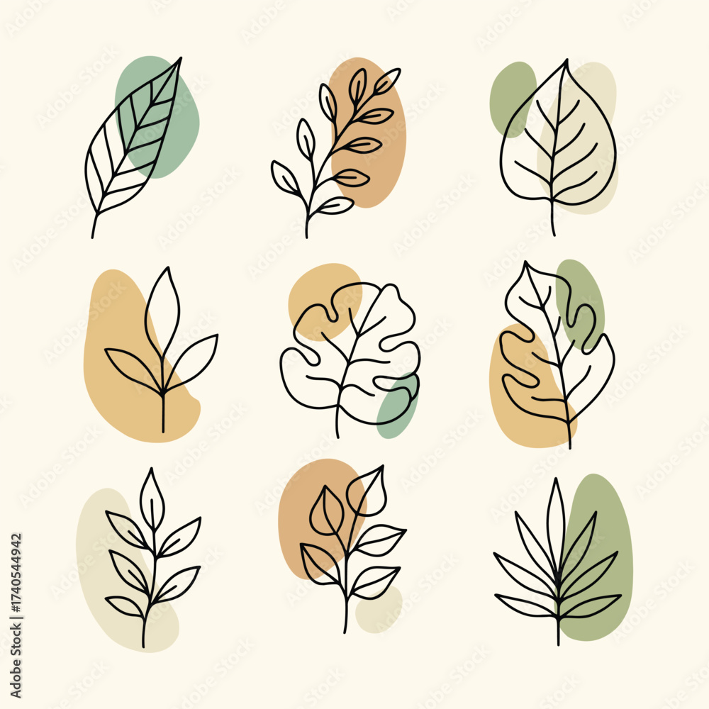 Fototapeta premium Hand-drawn leaf sketch Vector Illustration I