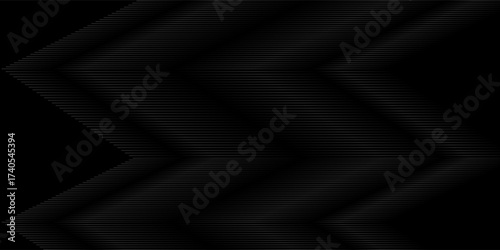 Black and Grey Metallic Abstract Tech Geometric Linear Background with Copy Space for Text or Message