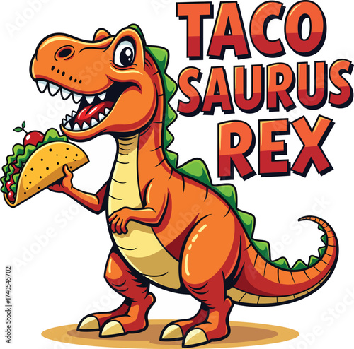 Taco Saurus Rex A Delicious Dinosaur Ready to Devour a Tasty Taco