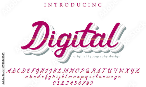 Digital - Elegant 3D Script Font with Handwritten Style for Modern Typography and Branding