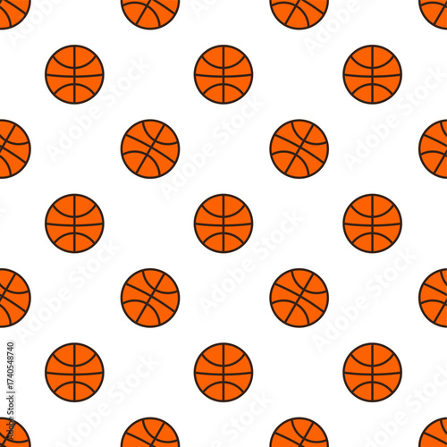 doodle pattern of basketball. It is predominantly orange with thick, dark brown or black lines forming the characteristic pattern of a basketball