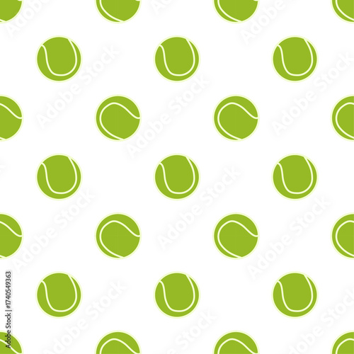 doodle pattern of tennis ball. It is predominantly a vibrant lime green color, with a distinctive light beige or off-white curved line pattern on its surface, characteristic of a tennis ball