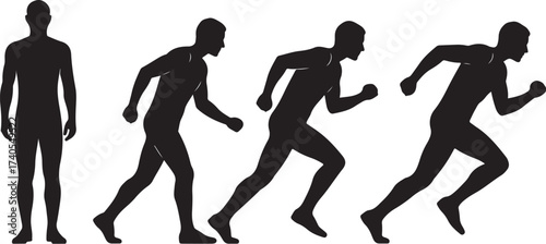 Runner progression silhouette sequence sport