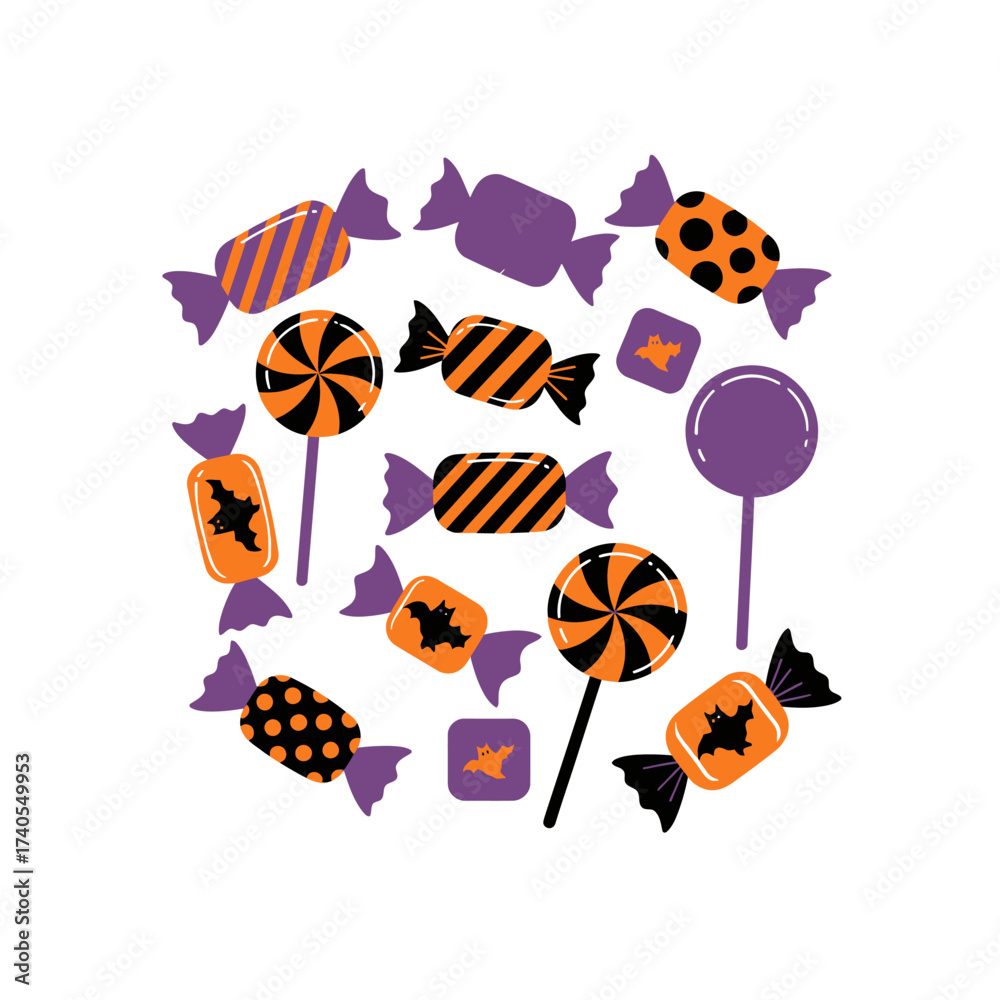 Fototapeta premium Halloween candy vector