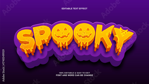 Spooky text effect with editable 3d style