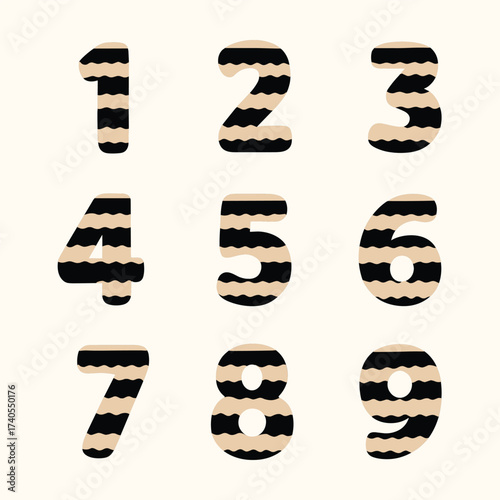 Hand-drawn numbers Vector Illustration