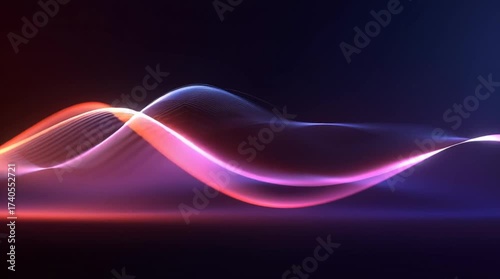 corporate motion graphics video with abstract gradient waves moving smoothly, professional business background, clean minimal design, seamless loop, modern animated intro