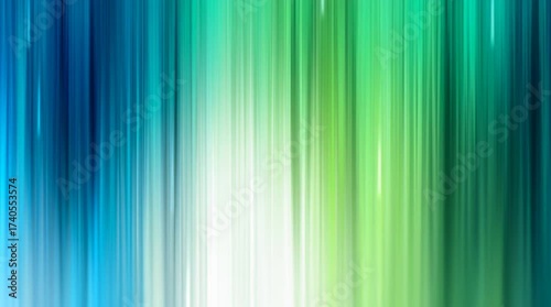 Abstract video of green-to-blue gradient with blurred vertical lines on white background, minimalist motion blur effect, modern design, suitable for banners, covers, or digital backgrounds.