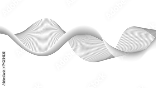 Abstract wave element for design. Digital frequency track equalizer. Stylized line art background. Vector illustration. Wave with lines created using blend tool.
