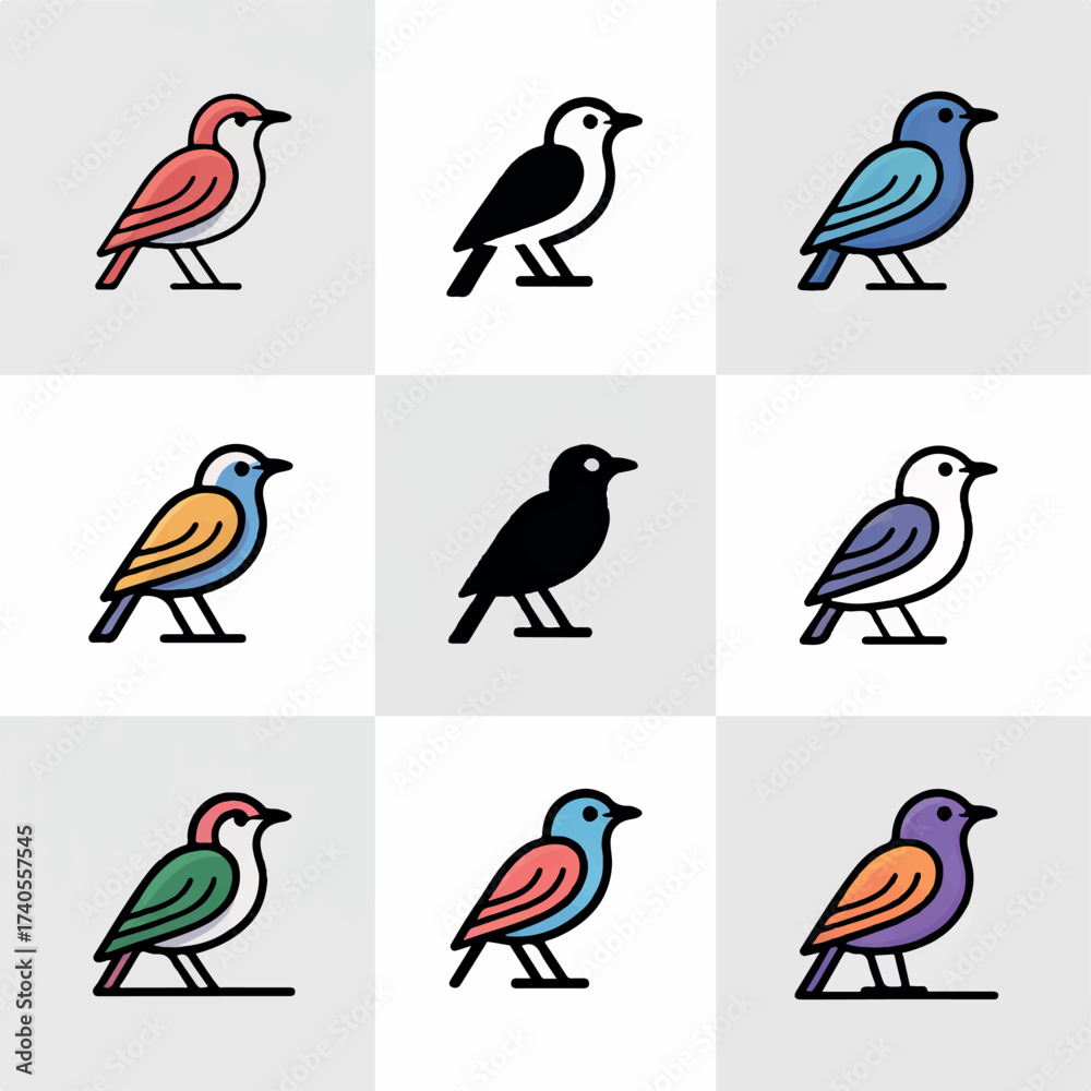Obraz premium vector set of birds