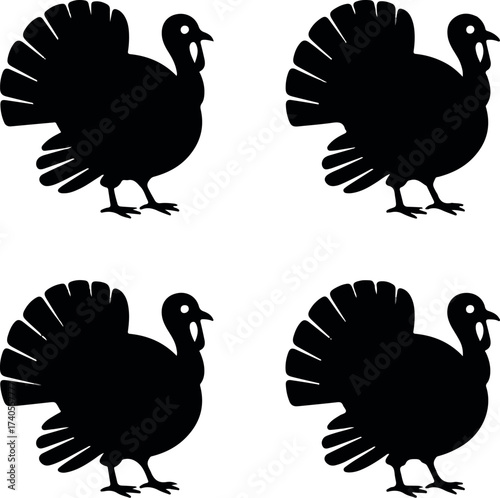 set of chicken silhouettes
