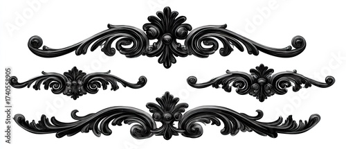 Baroque ornamentation of acanthus swirls and floral accents