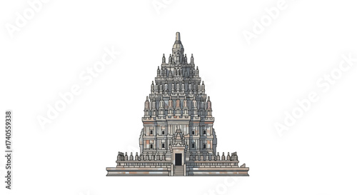 Majestic Temple: A meticulously crafted stone temple stands as a testament to ancient craftsmanship, its intricate details telling stories of a bygone era.