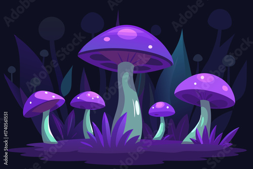 mushrooms in the grass