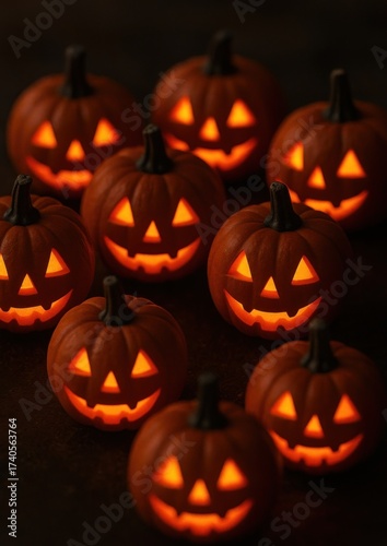 Glowing jack-o'-lanterns create ambiance.