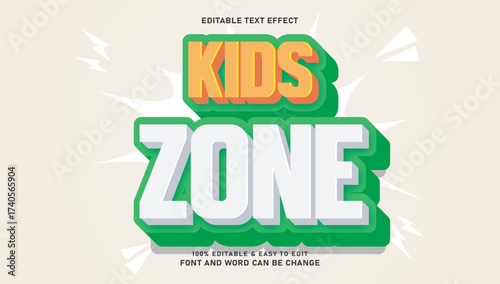 Kids zone text effects that can be edited