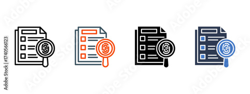 File Audit multiple icon style vector illustration