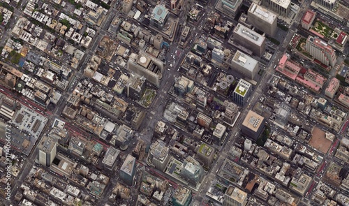 Times Square, New York City: High-Resolution Aerial View of Manhattan's Urban Nexus