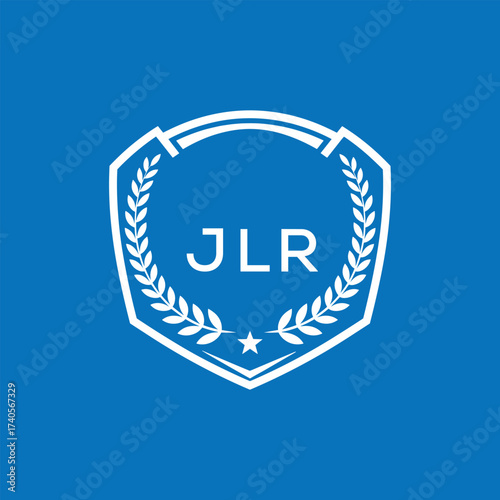 JLR Shield Logo Design JLR Minimal Laurel Wreath and Star Emblem for Sports Corporate JLR Club and Brand Ident.
